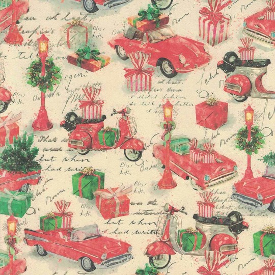 Red Cars and Gifts Christmas Paper ~ Kartos Italy